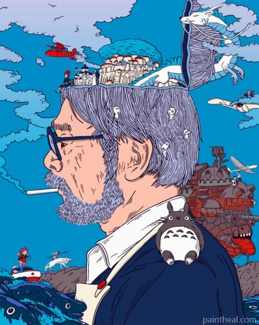 Hayao Miyazaki illustration Painting By Numbers Kits