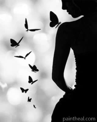 Butterfly Woman Silhouette Painting By Numbers Kits