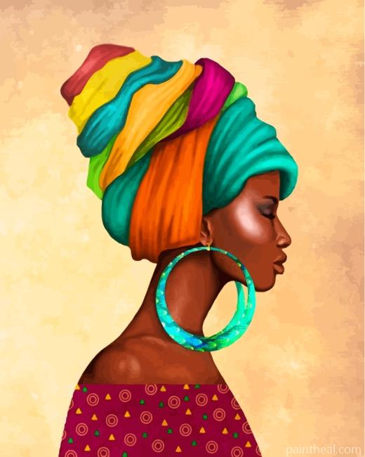 Black African Woman Painting By Numbers Kits