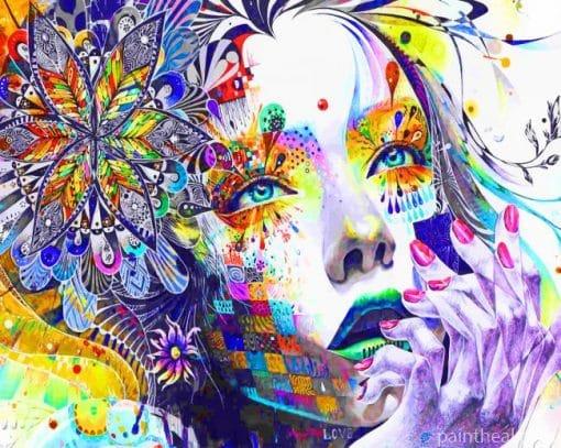 Girl Thinking Trippy Art Painting By Numbers Kits