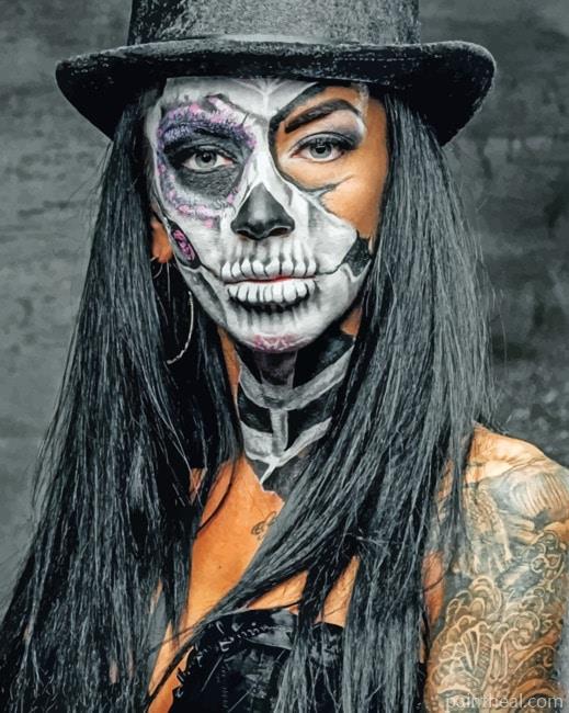 Halloween Skull Makeup Painting By Numbers Kits