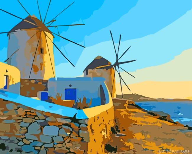 Windmills Painting By Numbers Kits