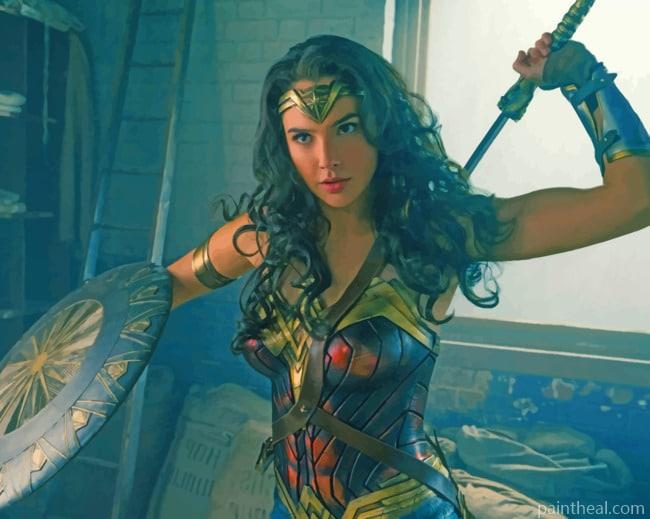 Wonder Woman Fighting Painting By Numbers Kits