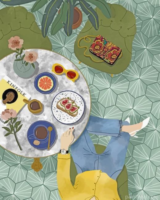 Breakfast Illustration Painting By Numbers Kits