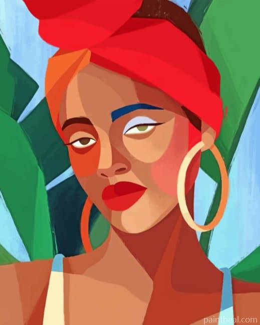 Illustration Woman Painting By Numbers Kits
