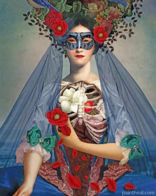 Floral Weird Woman Painting By Numbers Kits