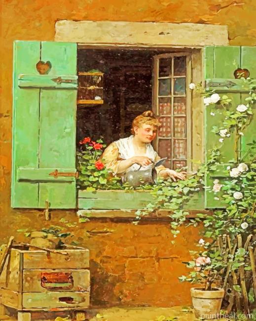 Lady In The Window Painting By Numbers Kits