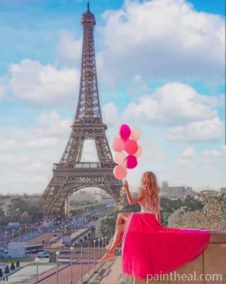 Girl In Paris France Europe – 5D Diamond Painting Painting By Numbers Kits
