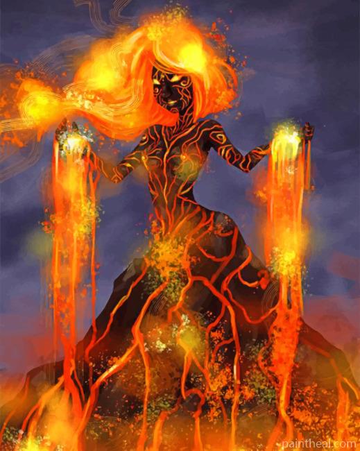 Volcano Woman Painting By Numbers Kits