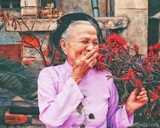 Woman Holding Red Flowers Painting By Numbers Kits
