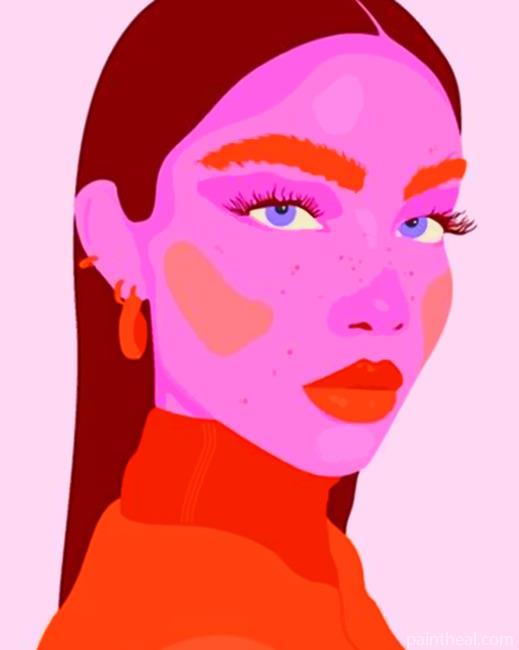Girl Face Illustration Painting By Numbers Kits