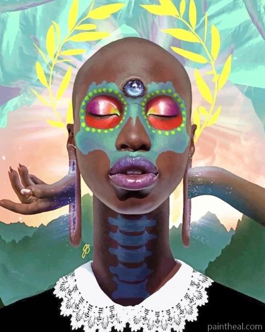 Black Surrealism Art Painting By Numbers Kits
