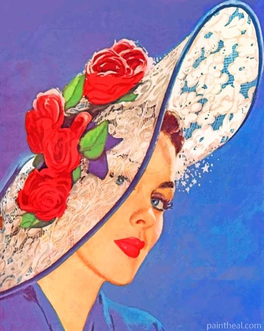 Girl With Floral Sunhat Painting By Numbers Kits
