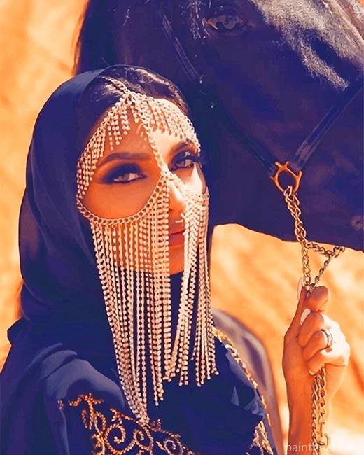 Beautiful Arabian Woman Painting By Numbers Kits