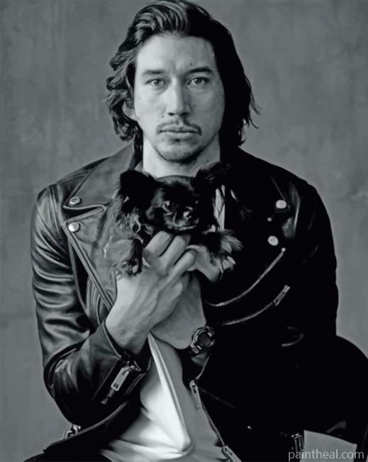 Black And White Adam Driver Painting By Numbers Kits