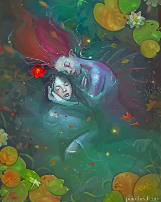 Sleepy Mermaids Painting By Numbers Kits
