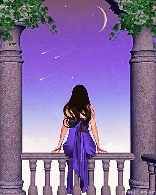 Girl Watching The Sky Painting By Numbers Kits