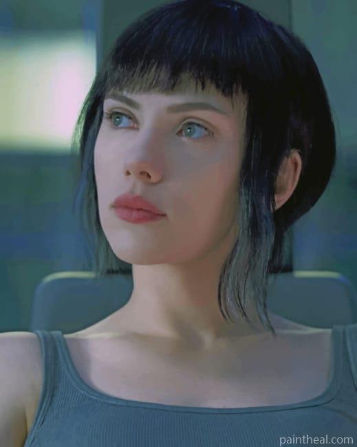Black Haired Scarlett Johansson Painting By Numbers Kits