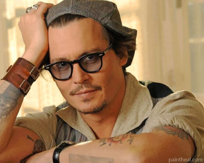 Johnny Depp With Glasses Painting By Numbers Kits