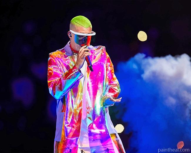 Bad Bunny Performing Painting By Numbers Kits