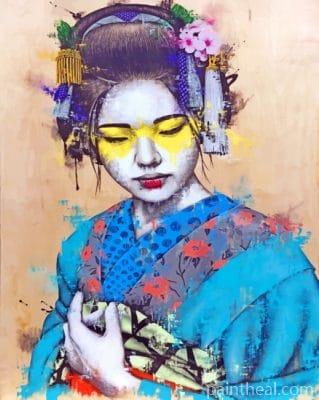 Artistic Asian Woman Painting By Numbers Kits