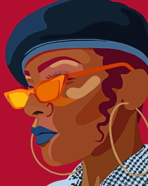 African Girl With Glasses Painting By Numbers Kits