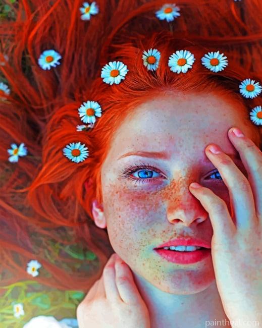 Girl With Daisies In Hair Painting By Numbers Kits