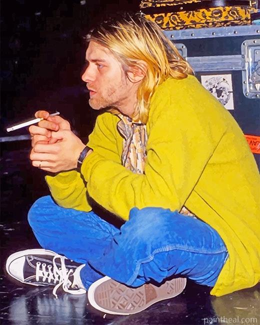 Kurt Cobain Smoking Painting By Numbers Kits