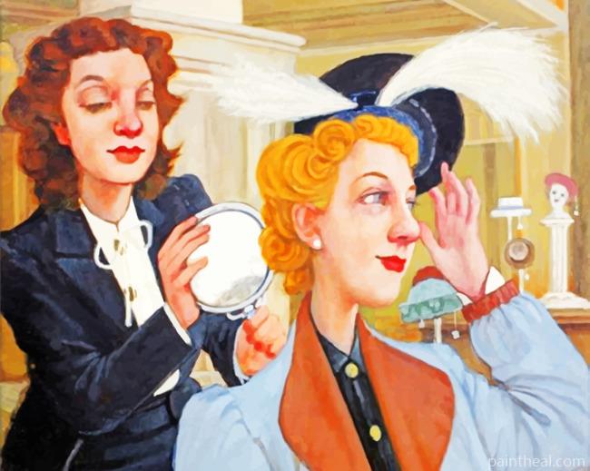 Classy Woman Buying A New Hat Painting By Numbers Kits