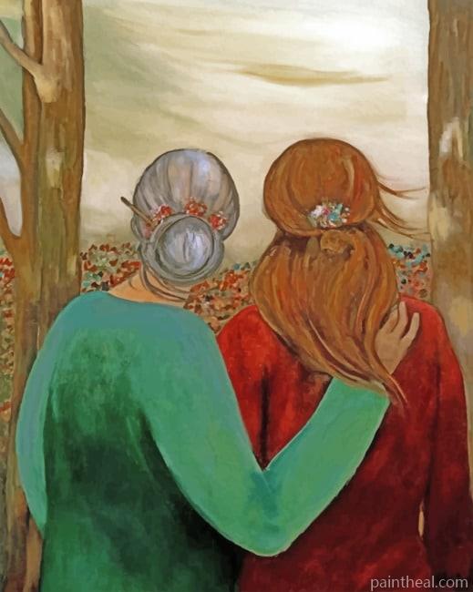Aesthetic Woman And Daughter Painting By Numbers Kits