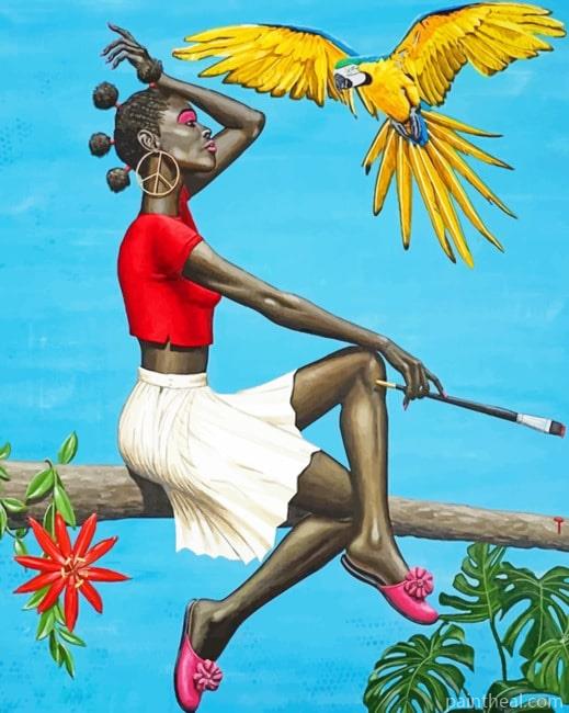 Afro Girl Artwork Painting By Numbers Kits
