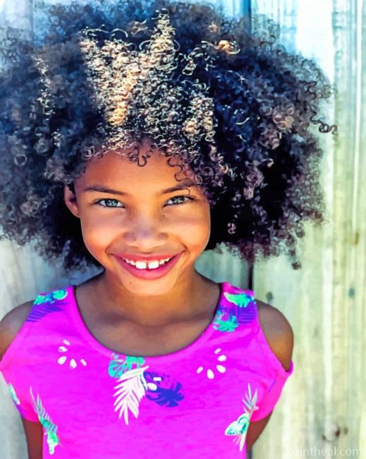 Smiling Afro Girl Painting By Numbers Kits
