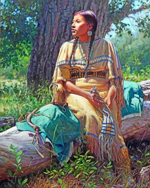 American Native Lady Painting By Numbers Kits