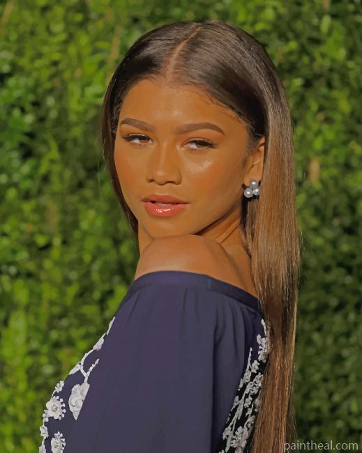 Zendaya Flat Hair Painting By Numbers Kits