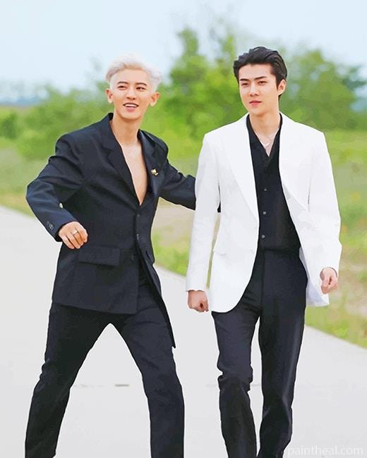 Chanyeol And Sehun EXO Painting By Numbers Kits