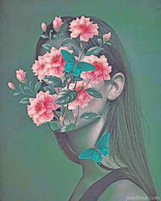 Floral Girl Painting By Numbers Kits