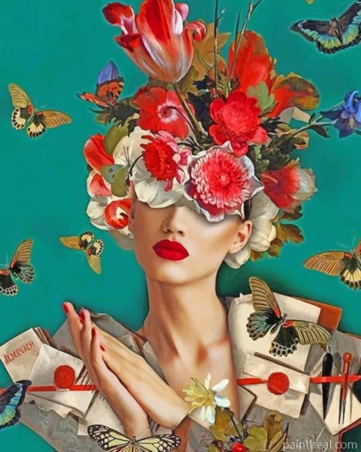 Flowers Lady – 5D Diamond Paintings Painting By Numbers Kits