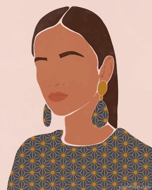 Girl Portrait Illustration Painting By Numbers Kits