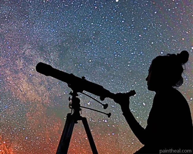 Woman Contemplating The Night Sky Painting By Numbers Kits