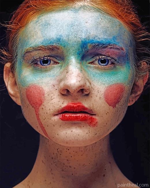 Sad Clown Girl Ginger Hair Painting By Numbers Kits
