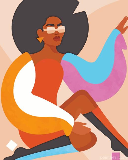 Afro Woman Illustration Painting By Numbers Kits