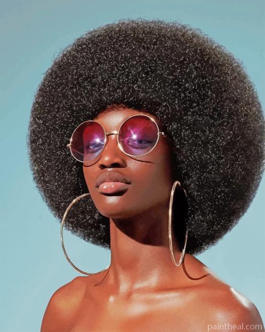Black Girl With Afros Painting By Numbers Kits
