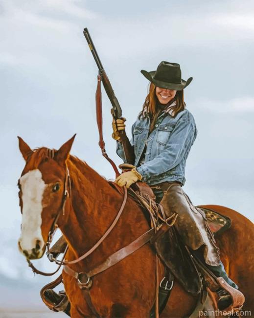 Cowgirl And Horse Painting By Numbers Kits