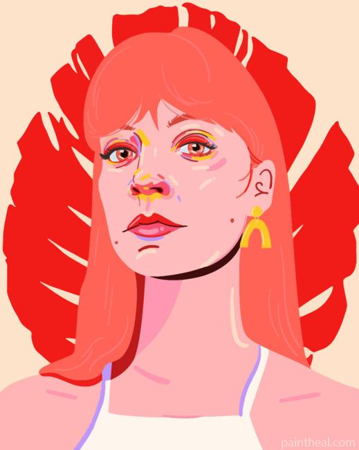 Woman Face Illustration Painting By Numbers Kits