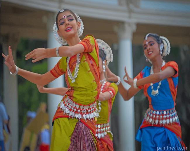 Indian Girls Dancing – 5D Diamond Paintings Painting By Numbers Kits