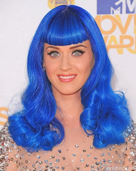 Katy Perry Blue Hair Painting By Numbers Kits