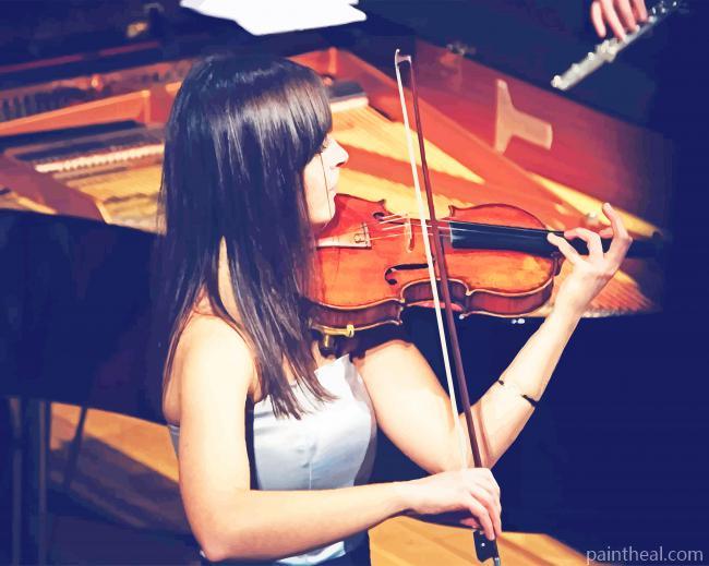 Woman Playing Violin Painting By Numbers Kits