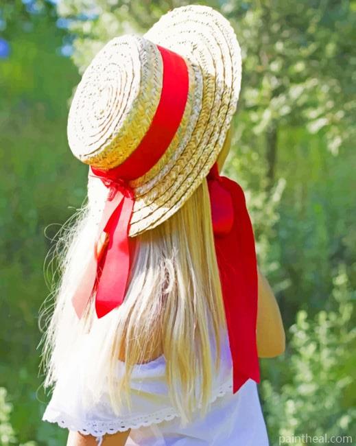 Blonde Girl With Hat Painting By Numbers Kits