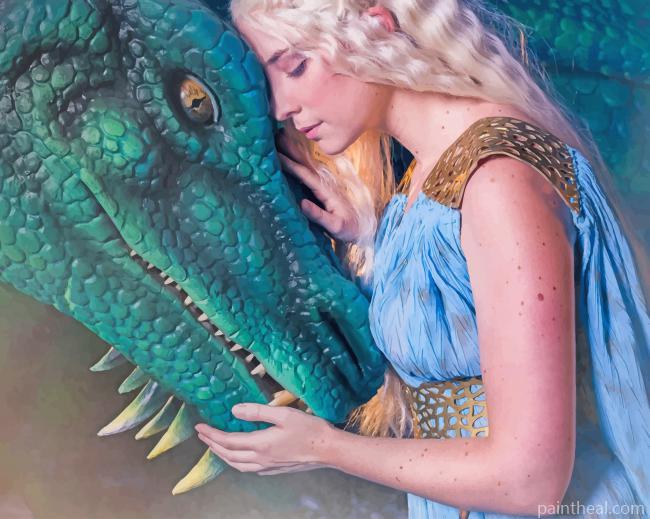 Daenerys With Dragon Painting By Numbers Kits