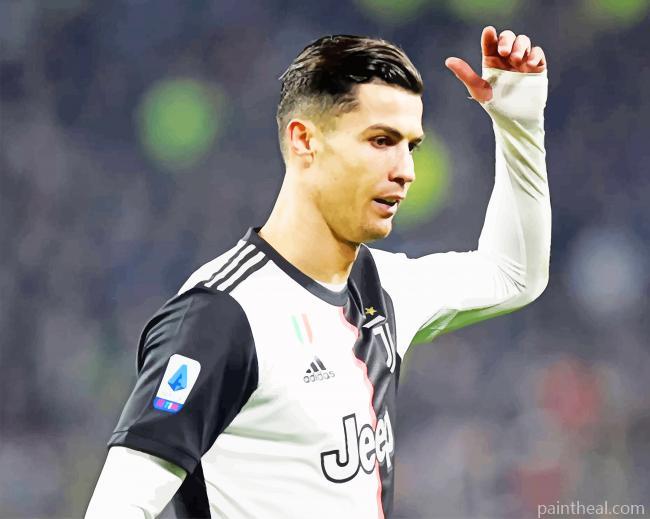 Cristiano Ronaldo In Juventus Jersy Painting By Numbers Kits